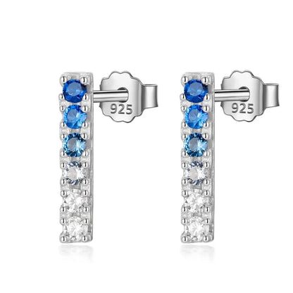Aretes Barrita con Zirconias de Color