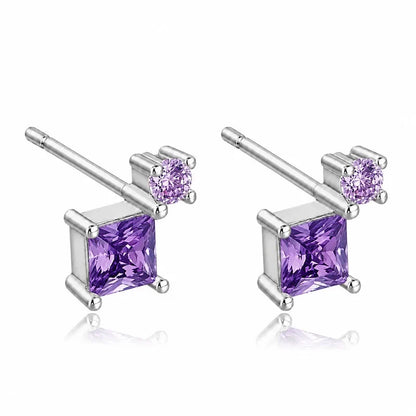 Aretes con Zirconias de Colores Apiladas