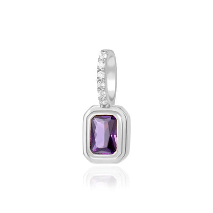 Dije Cuadrado con Zirconia de Color
