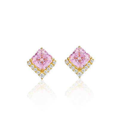 Aretes Botón Zirconia Cuadrada II