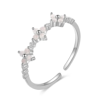 Anillo de Cóctel Flores con Zirconias