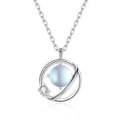 Anillo, Collar o Aretes de Cristal Azul