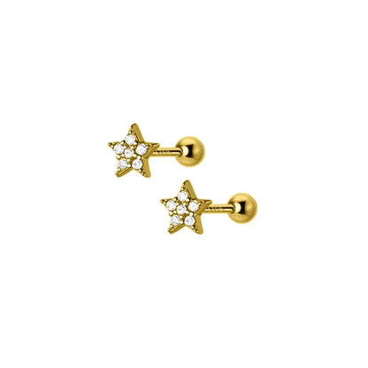 Aretes Mini Estrella con Zirconia