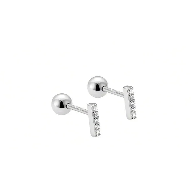 Aretes Mini Barrita con Cierre de Rosca