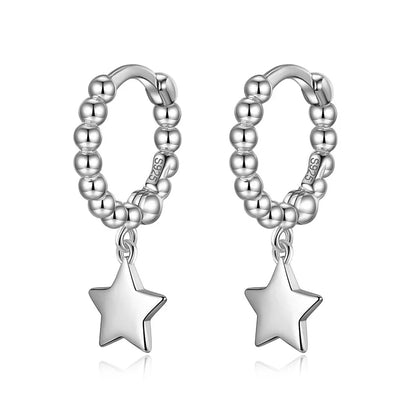 Arracadas con Bolita y Estrella Colgante