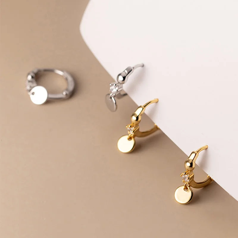 Arracadas con Disco y Zirconia