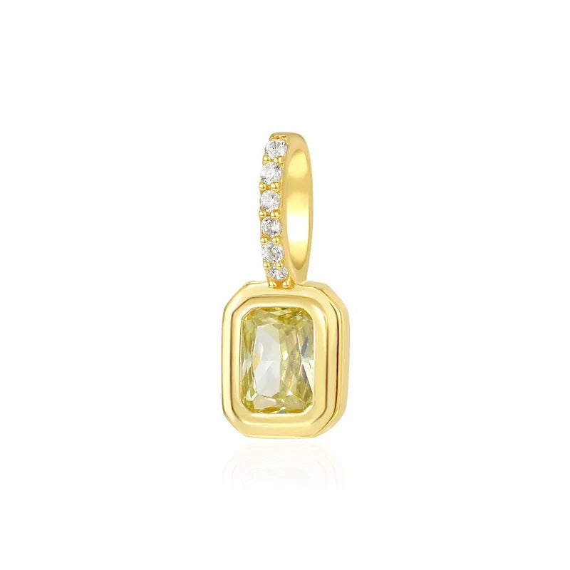 Dije Cuadrado con Zirconia de Color