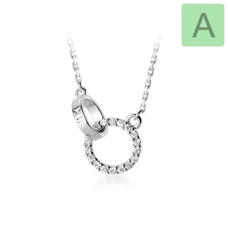 Collar Doble Corazón y Cruz con Zirconias