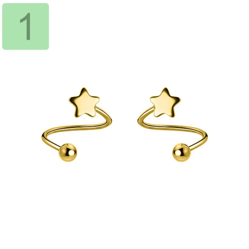 Aretes Mini Estrella y Corazón para Cartílago