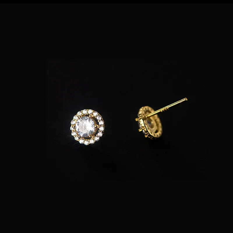 Aretes Gatito Geométrico con Zirconias