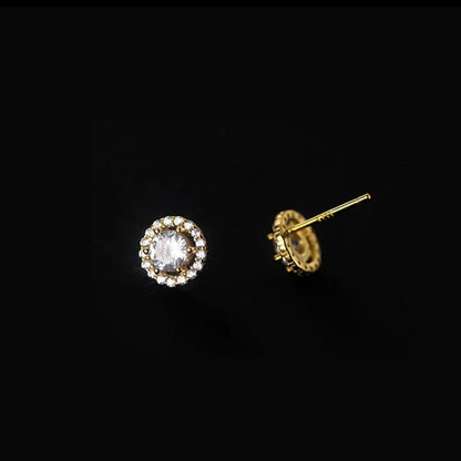 Aretes Gatito Geométrico con Zirconias