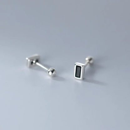 Aretes Zirconia Cuadrada Blanca o Negra
