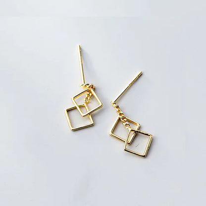 Aretes Cuadrados Entrelazados