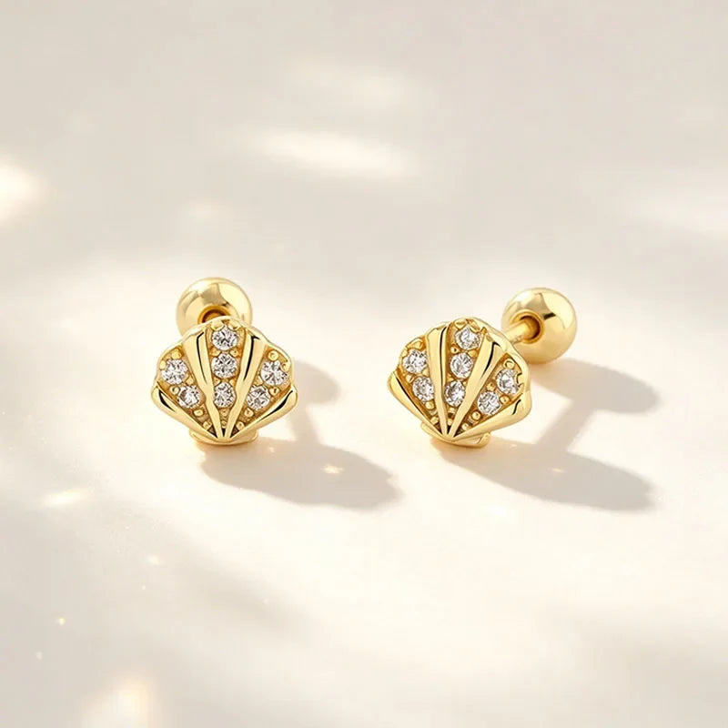 Aretes Concha Marina con Zirconias
