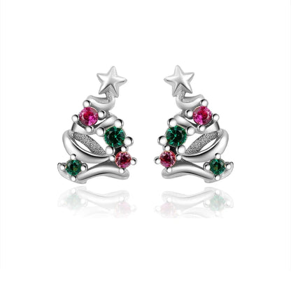 Aretes Árbol de Navidad con Cierre de Rosca