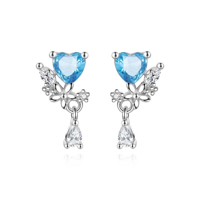 Aretes Corazón Rojo o Azul