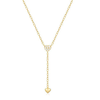 Collar en Y Corazón con Flecos