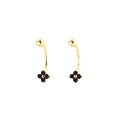 Aretes Trébol de Cuatro Hojas con Zirconias