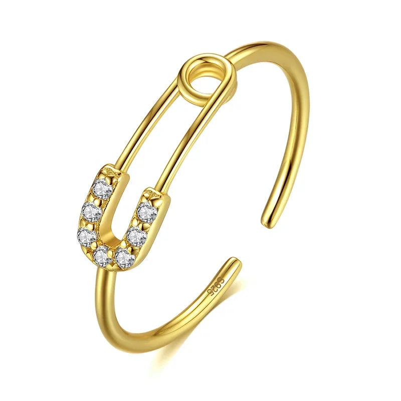 Anillo Eslabón Clip con Brillo