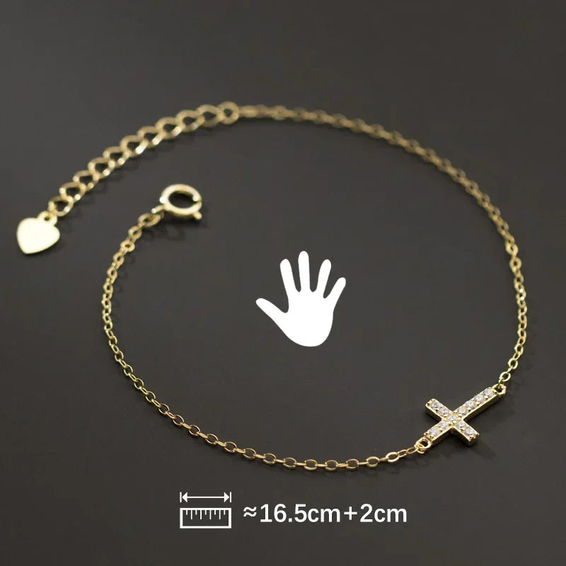 Anillo Abierto Cruz con Zirconias
