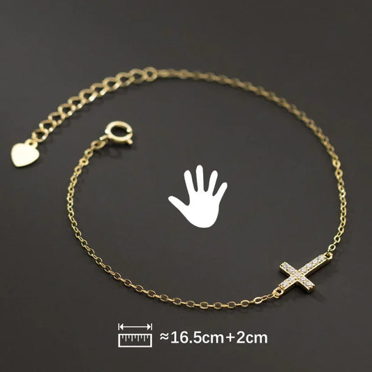 Anillo Abierto Cruz con Zirconias