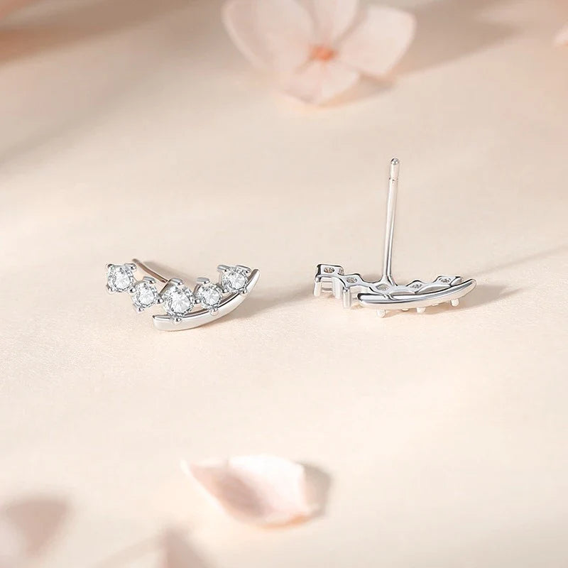 Aretes Cinco Zirconias Redondas