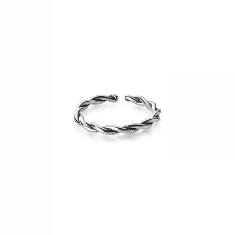 Anillo Trenzado Cruzado Vintage