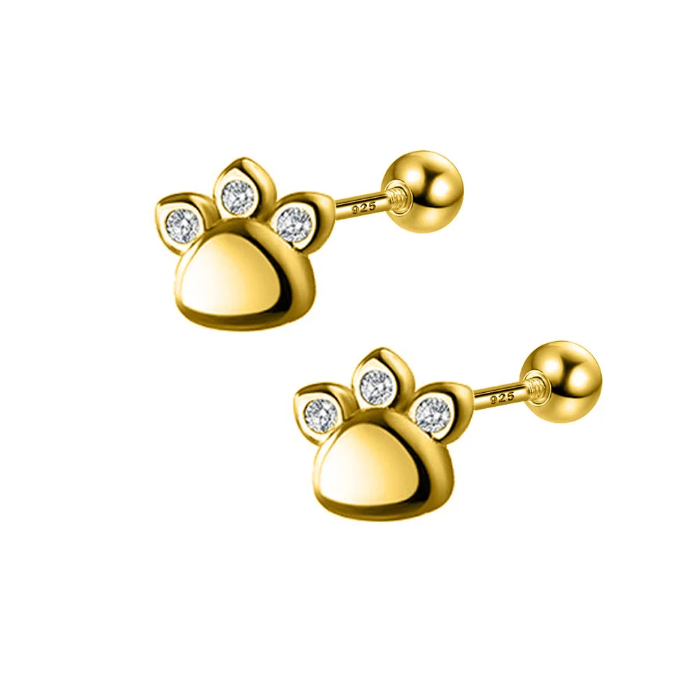Aretes Huellita de Gato con Zirconias