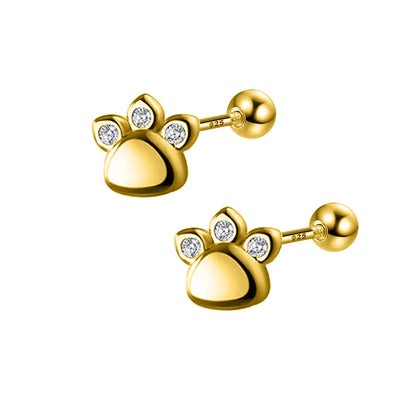 Aretes Huellita de Gato con Zirconias