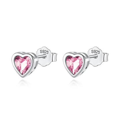 Aretes Corazón en Blanco, Azul o Rosa