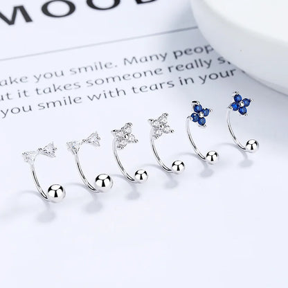 Aretes Bolita Flor o Moño con Zirconia