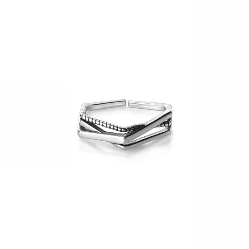 Anillo Trenzado Cruzado Vintage