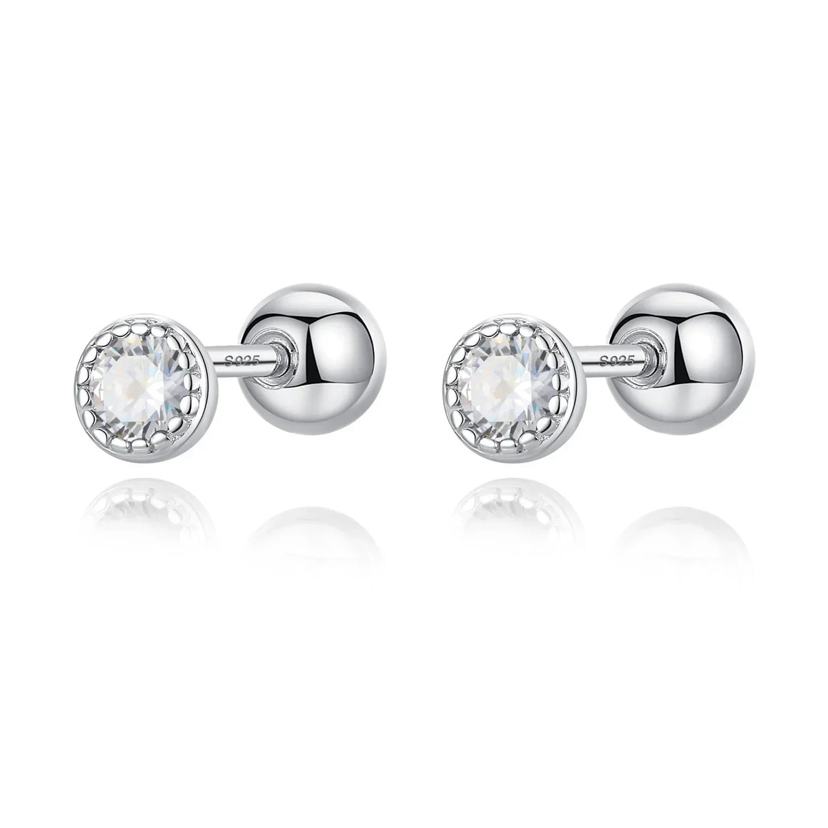 Aretes Zirconia Redonda de Color