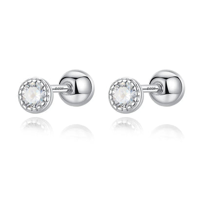 Aretes Zirconia Redonda de Color