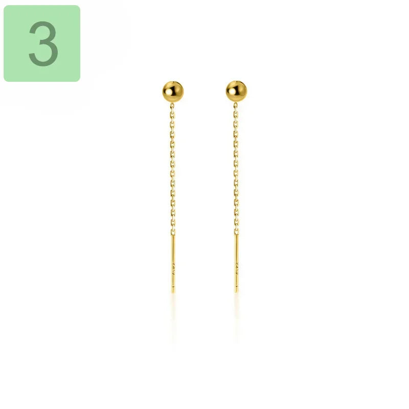 Aretes Barra Larga con Bolitas