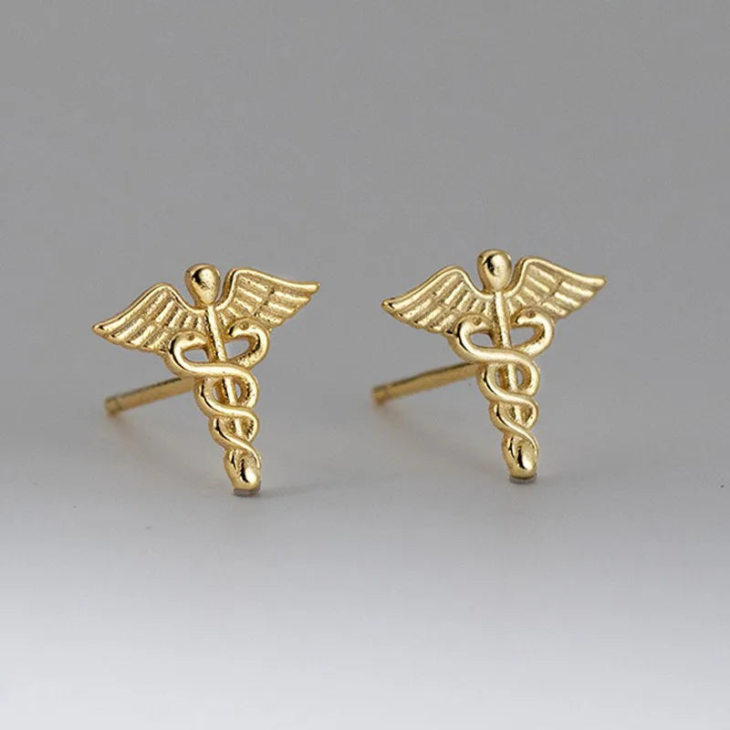 Aretes Doble Serpiente con Alas