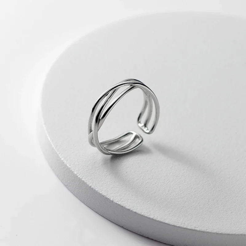 Anillo Cruz Calada Ajustable