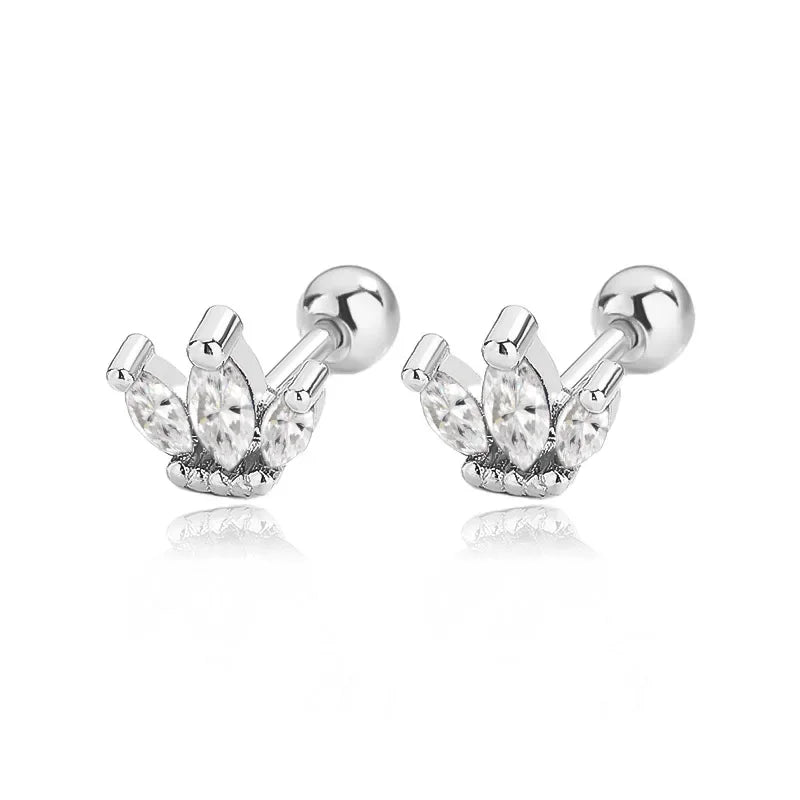 Aretes Marquesa con Zirconia de Color y Rosca