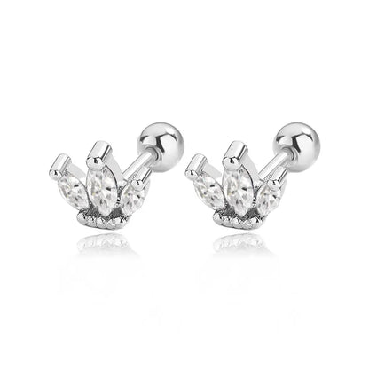 Aretes Marquesa con Zirconia de Color y Rosca
