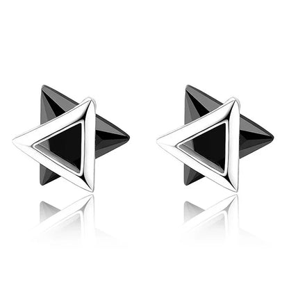 Aretes Triángulo con Zirconia Blanca o Negra
