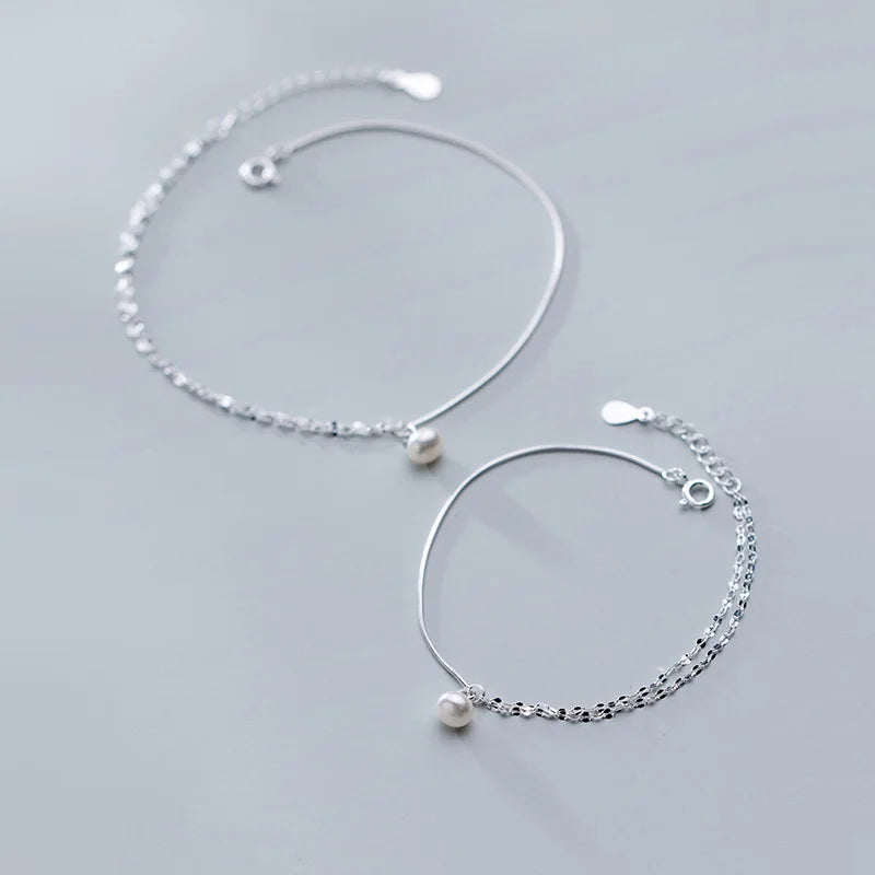 Tobillera Doble Capa con Perlas