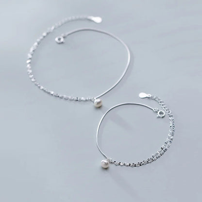 Tobillera Doble Capa con Perlas