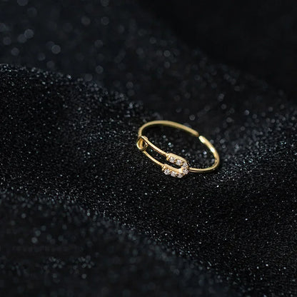Anillo Eslabón Clip con Brillo