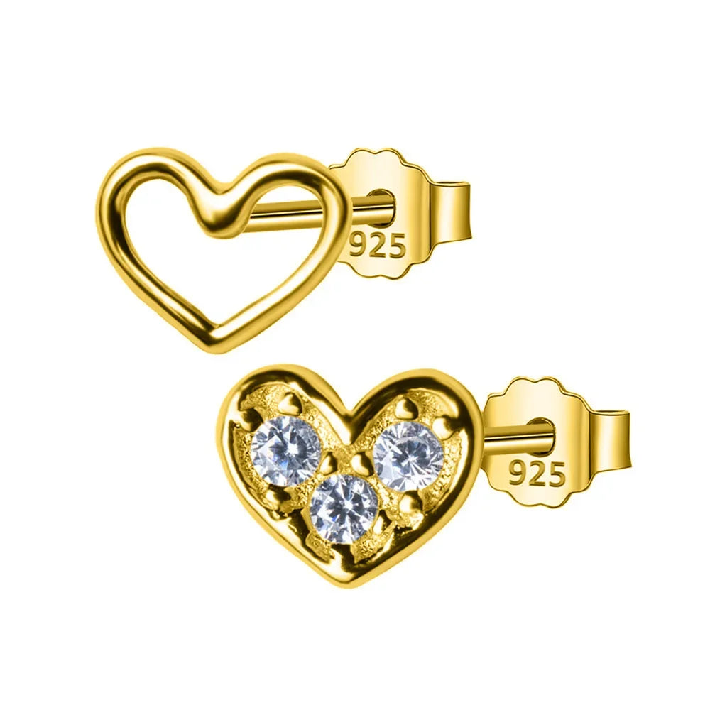 Aretes Corazón Pequeño con Zirconia