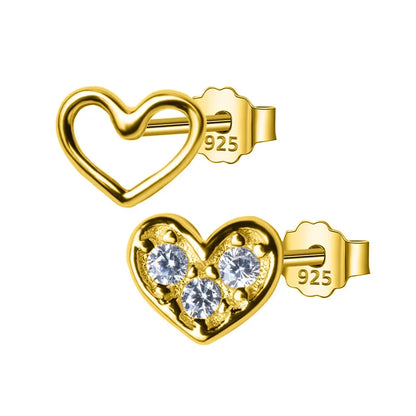 Aretes Corazón Pequeño con Zirconia