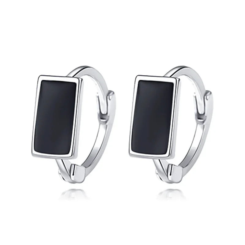 Arracadas con Dije Esmaltado Negro