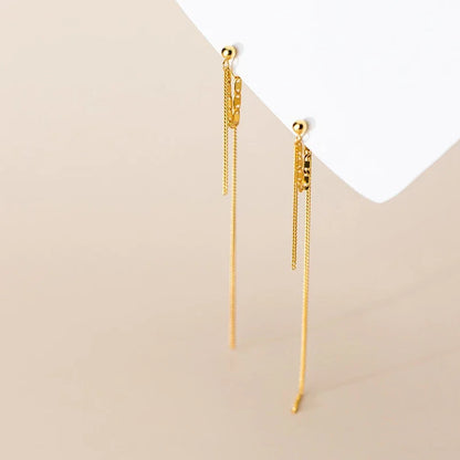 Aretes Largos Doble Cadena