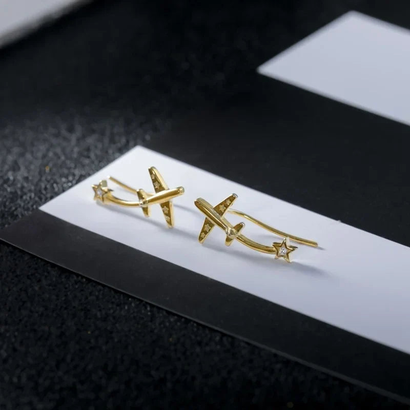 Aretes Estrella Lisa de Gancho