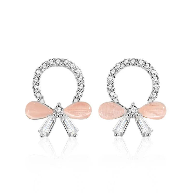 Aretes Corona de Flores con Moño