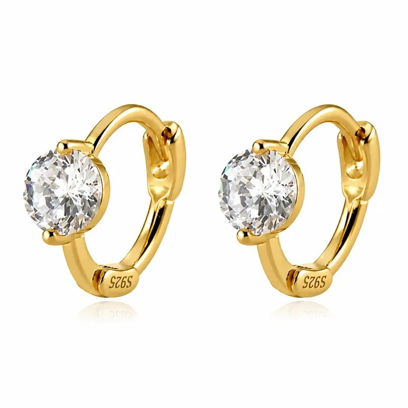 Aretes Redondos Sencillos con Zirconia